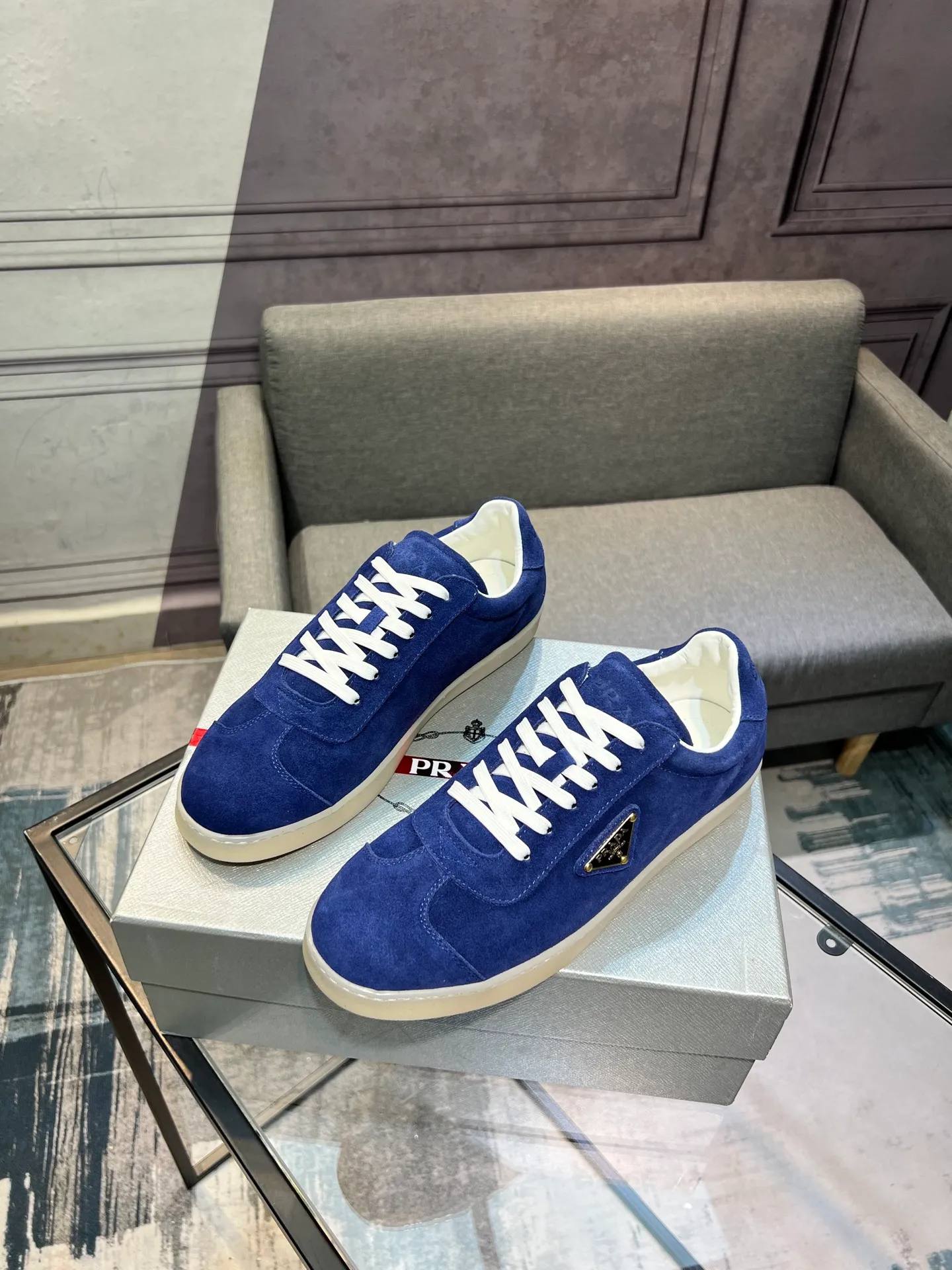 Men's shoes 💰540 [PRADA] Men's shoes are popular in the counter, official website synchronization, 1 high-quality shipment ✔️ Original frosted cowhide + cowhide lining, 1🆚1 replica, original sole, 38-45 (45 customized, non-refundable)